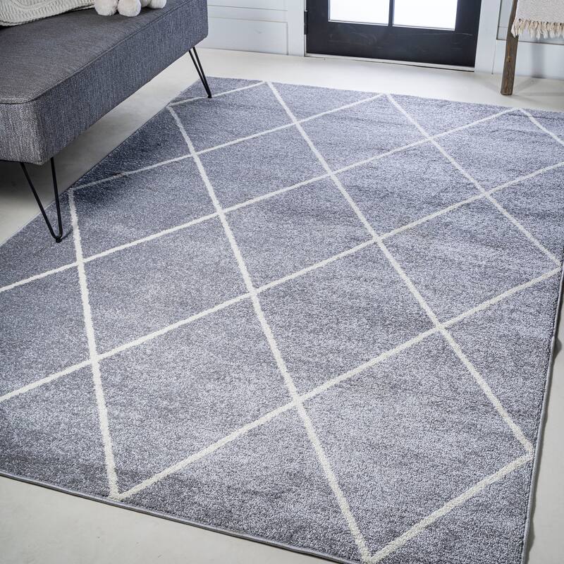 JONATHAN Y Viscon Minimalist Diamond Trellis Area Rug