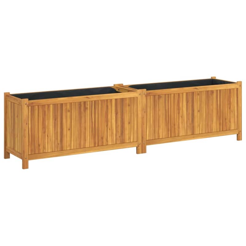 vidaXL Garden Planter with Liner Outdoor Flower Pot Box Solid Wood Acacia