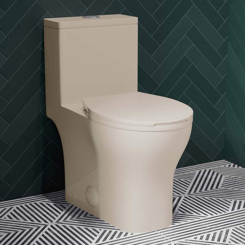 Interlaken Iii One-Piece Round Toilet Vortex Dual-Flush 0.95/1.26 Gpf In Bisque - 25.4" x 13.95" 28.75"