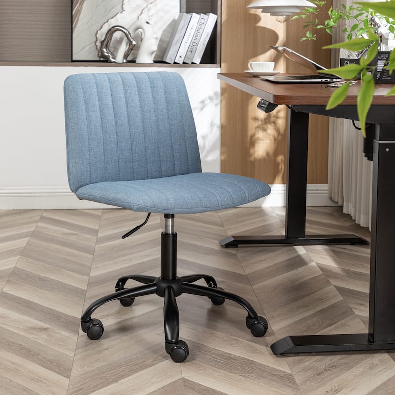Roundhill Furniture Masar Fabric Swivel Office Chair - Blue