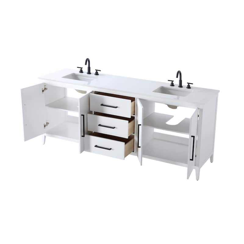 Elegant Lighting VF29384D Millie 84" Free Standing Double Basin Vanity