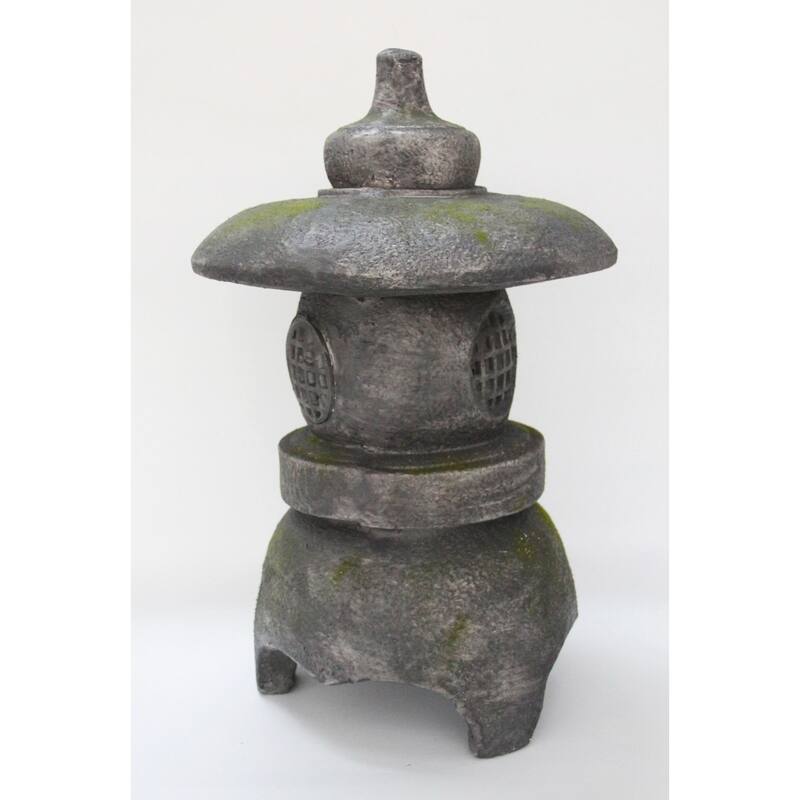 25" Stone Multi Purpose Pagoda Lantern with Magnetic Door