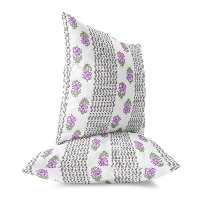 Pink And Green Anemone Artistry Indoor/Outdoor Throw Pillow Zipper