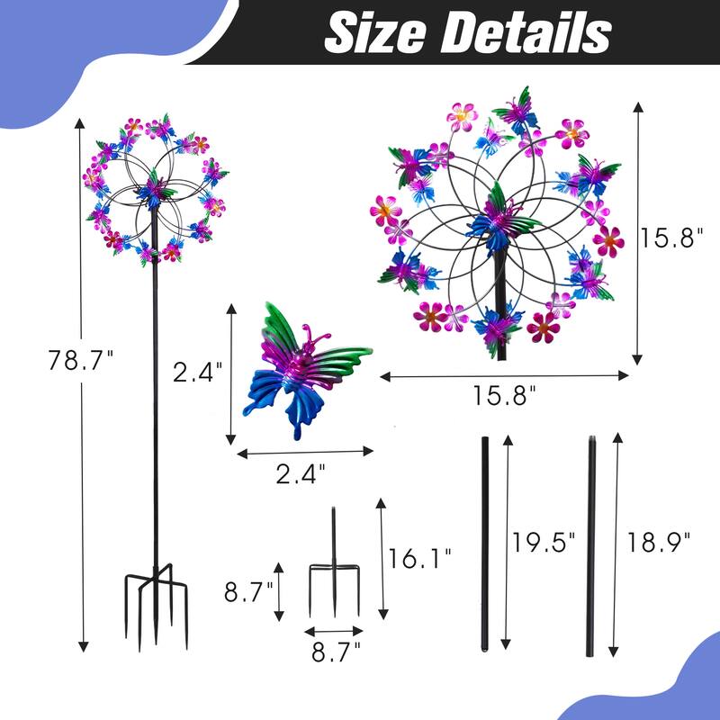 360°Rotation Metal Attractive Windmill for Garden