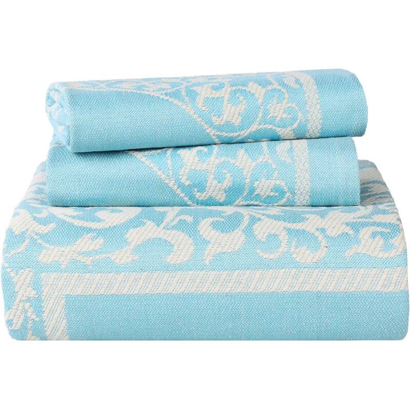 Cotton Blend Oversized Vintage Floral Scroll Bedspread Set by Superior