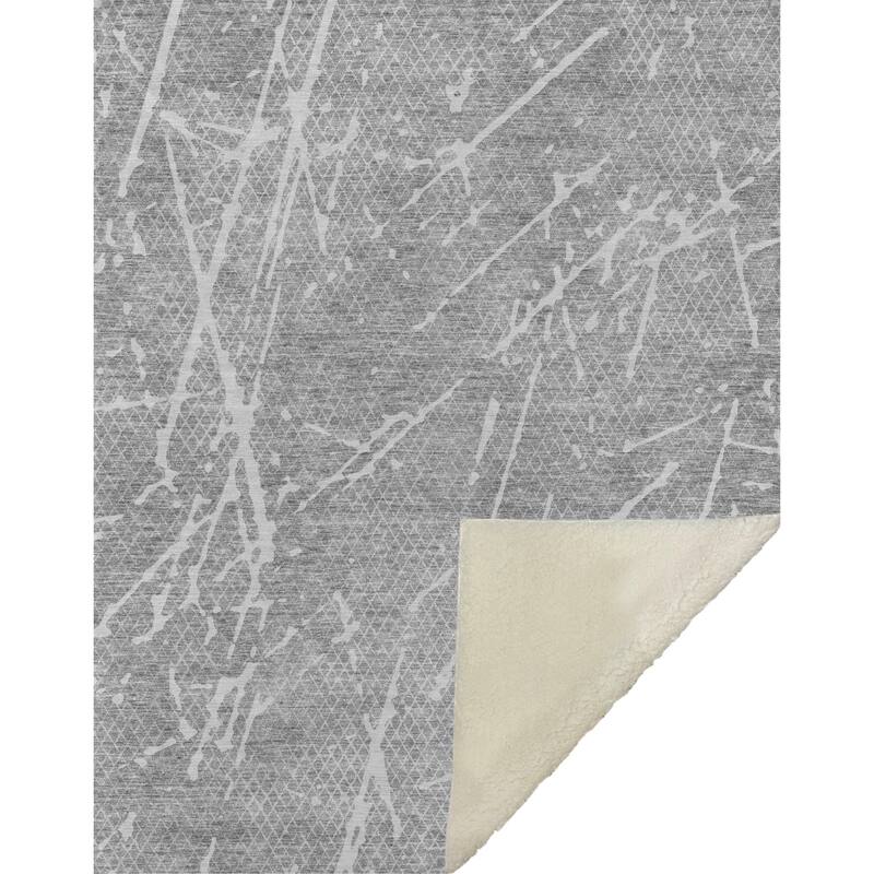 Premium Machine Washable Contemporary Fragment Sherpa Throw Blanket