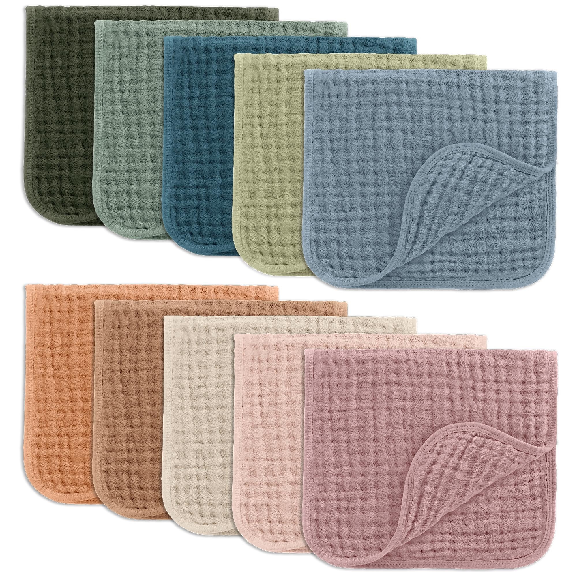 Baby Burp Cloths - 100% Muslin Cotton by Comfy Cubs