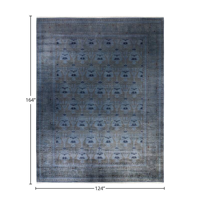Fine Vibrance, One-of-a-Kind Hand-Knotted Area Rug - Gray, 10' 4" x 13' 8" - 10' 4" x 13' 8"
