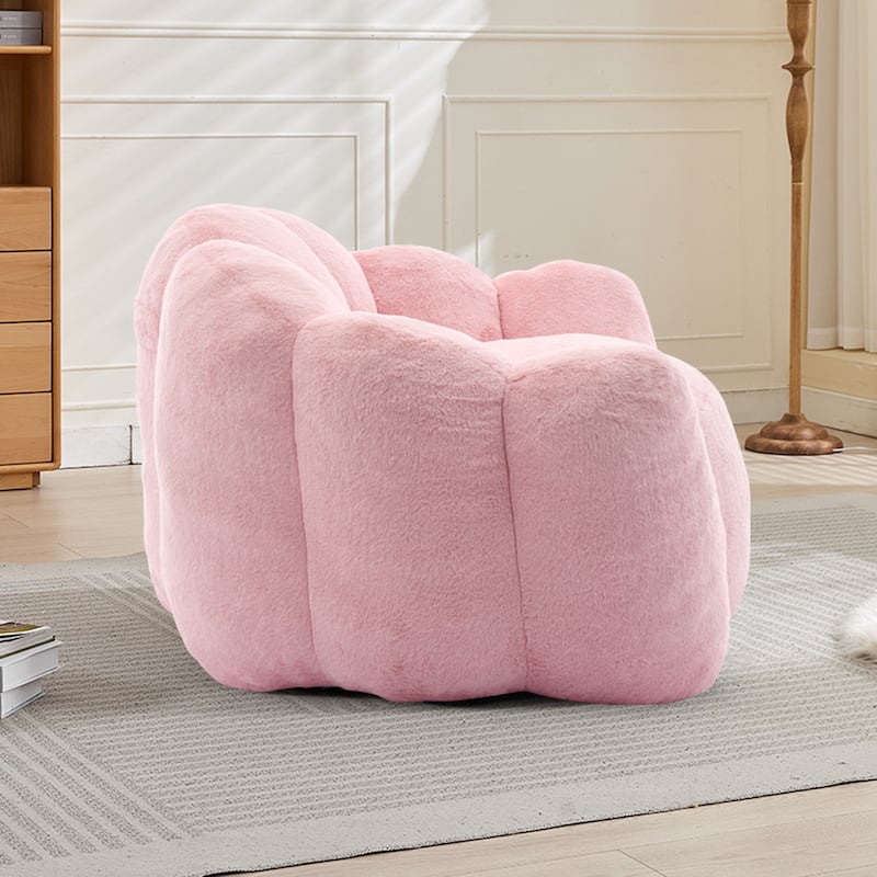 Lotus Type Compression Lazy Sofa Oversized Bean Bag Sofa Accent Chair for Adults with Pull Strap and Non-slip Base, Easily Moved