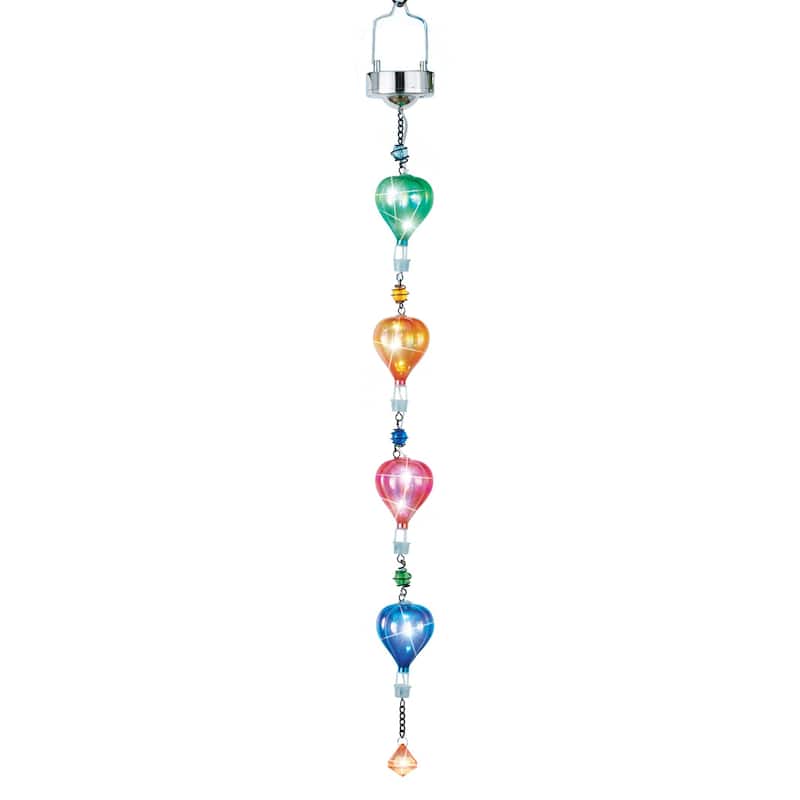 Solar Powered Colorful Hot Air Balloon Hanging Garden Mobile - 2.76 x 30.54 x 2.76