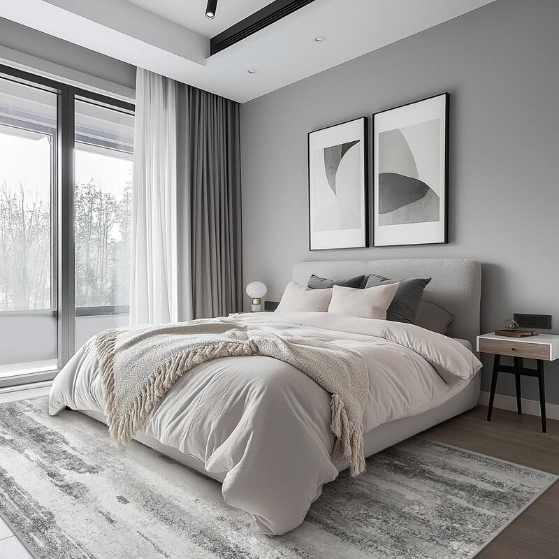 Mcow Abstract Collection Contemporary Machine Washable Area Rug