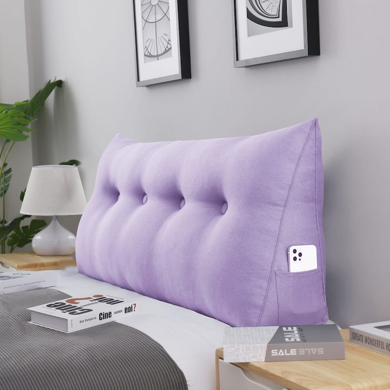 WOWMAX Bed Rest Wedge Reading Pillow Headboard Back Support Cushion - Full - Lavender