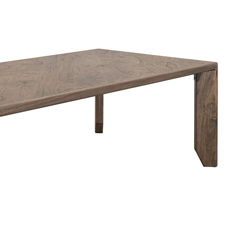 Tacey Dining Table, Rustic Peanut Brown Mango Wood Rectangular 79 Inch