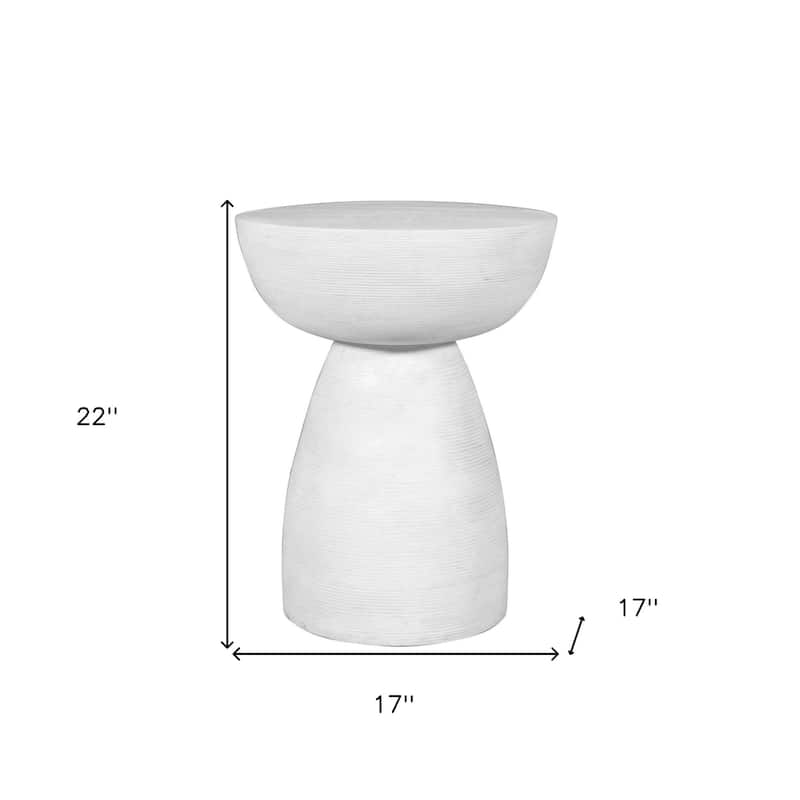22" White Distressed Solid Wood Round End Table - 22