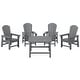 preview thumbnail 70 of 193, Laguna Kids Adirondack 5-Piece Square Table Dining Set Gray
