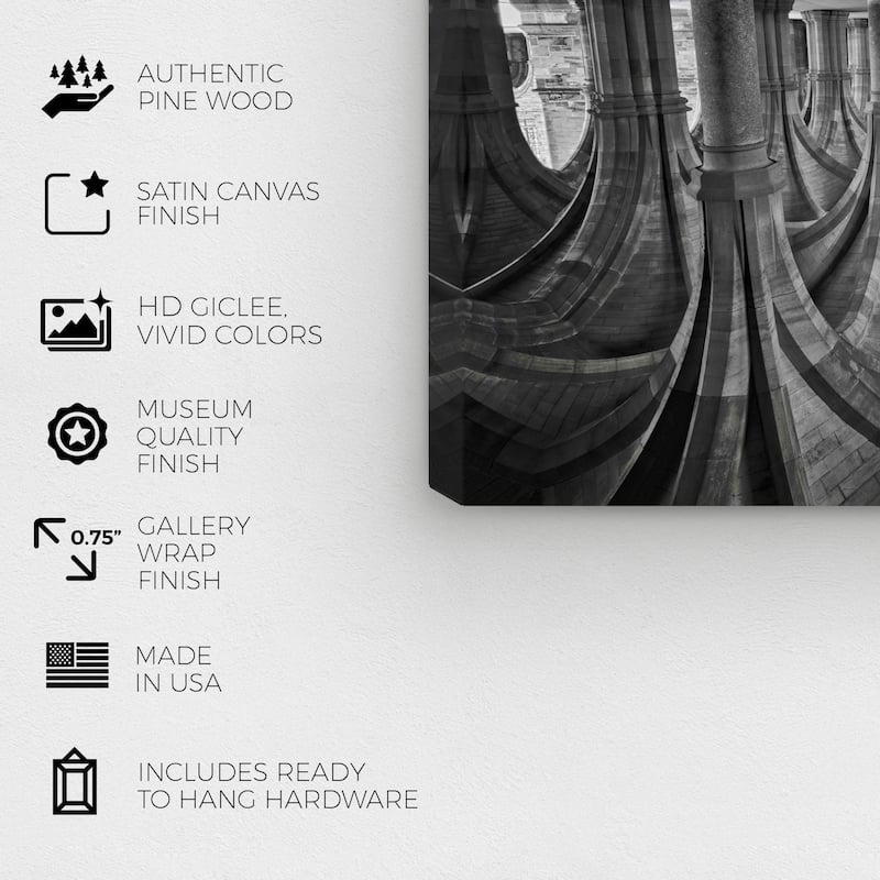 Wynwood Studio Canvas Architecture and Buildings Kale IV Gray and Dark Gray Modern & Contemporary Wall Art Canvas Print