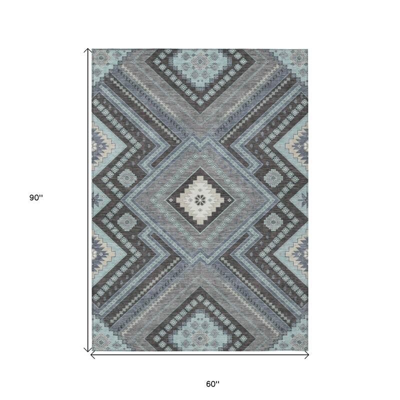 HomeRoots Tribal Transitional Rectangle Outdoor Rug