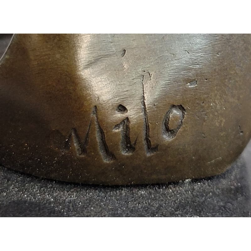 Signed Modern Art Abstract Two Lovebirds Sharing A Moment Bronze Sculpture Gift