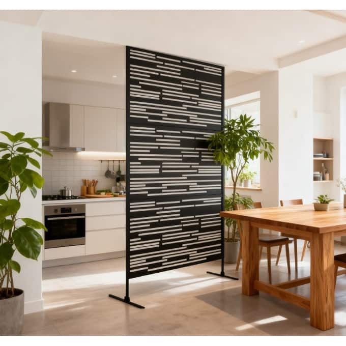 GDFStudio Outdoor Orin Steel Outdoor Privacy Screen with Trellis Function