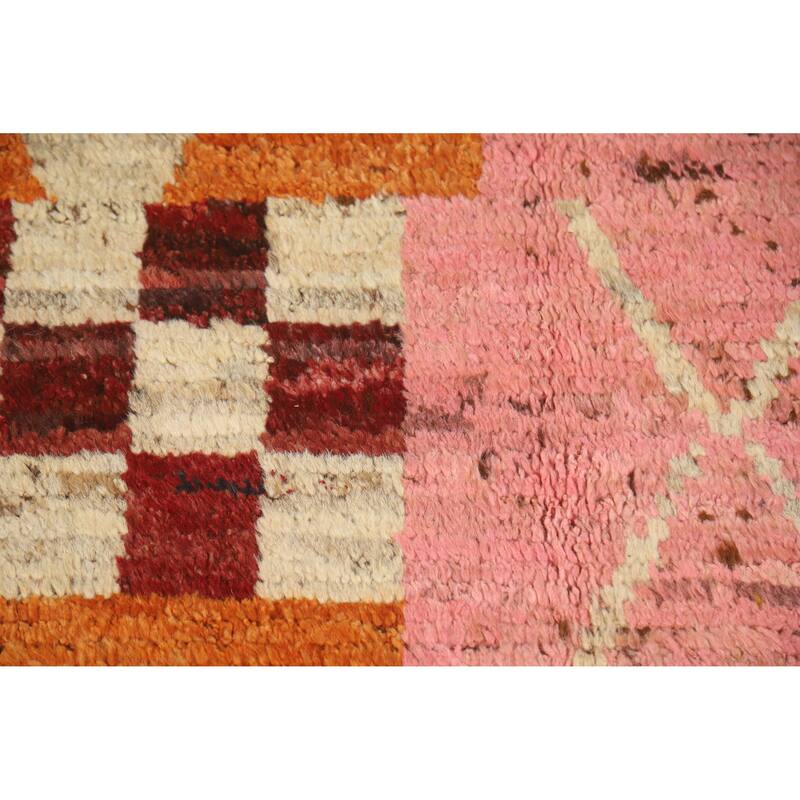 Abstract Geometric Moroccan Oriental Area Rug Handmade Wool Carpet - 6'6" x 9'9"