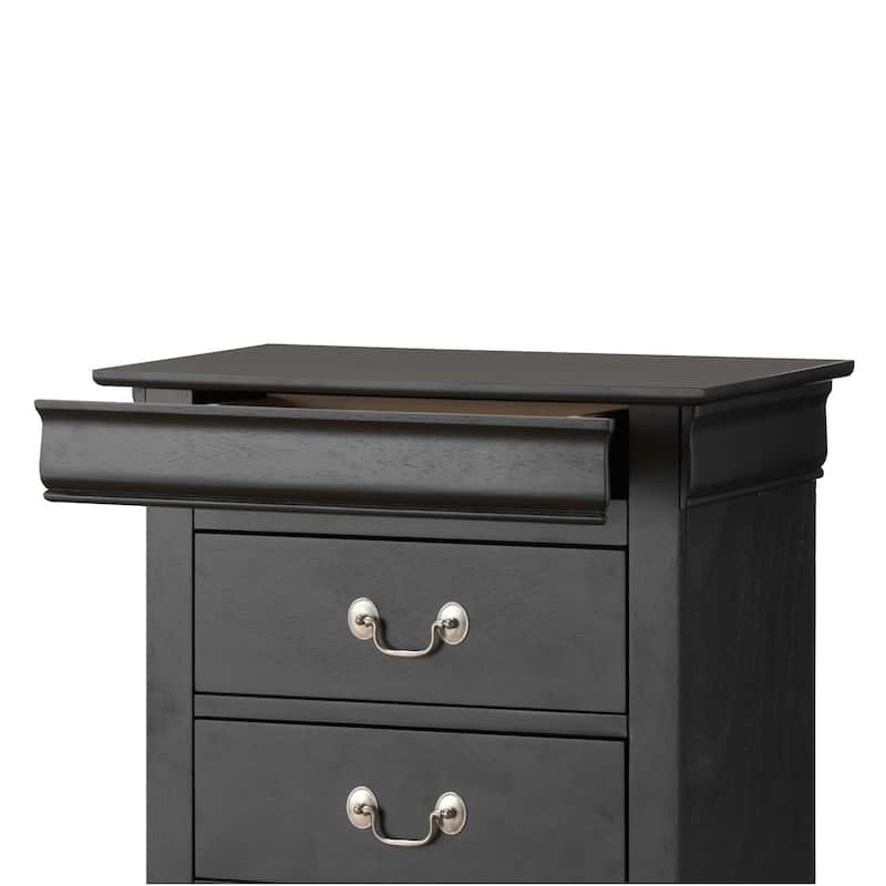 7-Drawer Wooden Bedroom Chest - 51" - Black