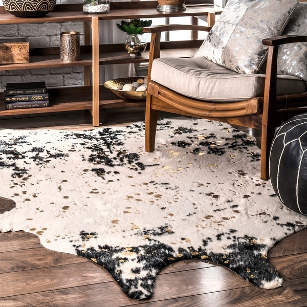 nuLOOM Contemporary Faux Animal Prints Cowhide Area Rug. Opens flyout.