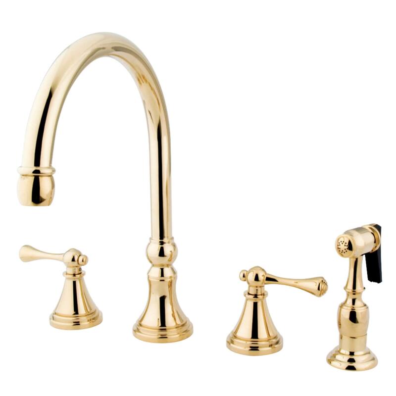 Kingston Brass Governor Widespread Kitchen Faucet with Metal Lever