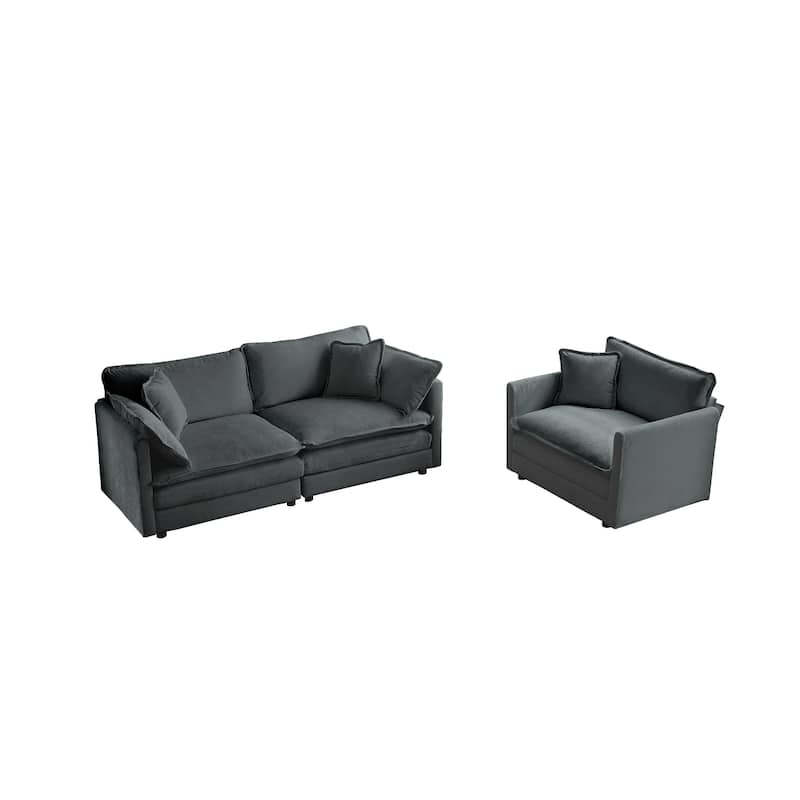GDFStudio - Elysia Chenille Loveseat and Accent Chair Set