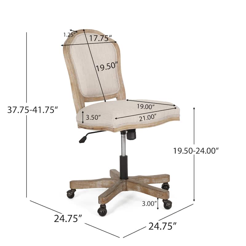 Scilley Upholstered Swivel Office Chair by Christopher Knight Home