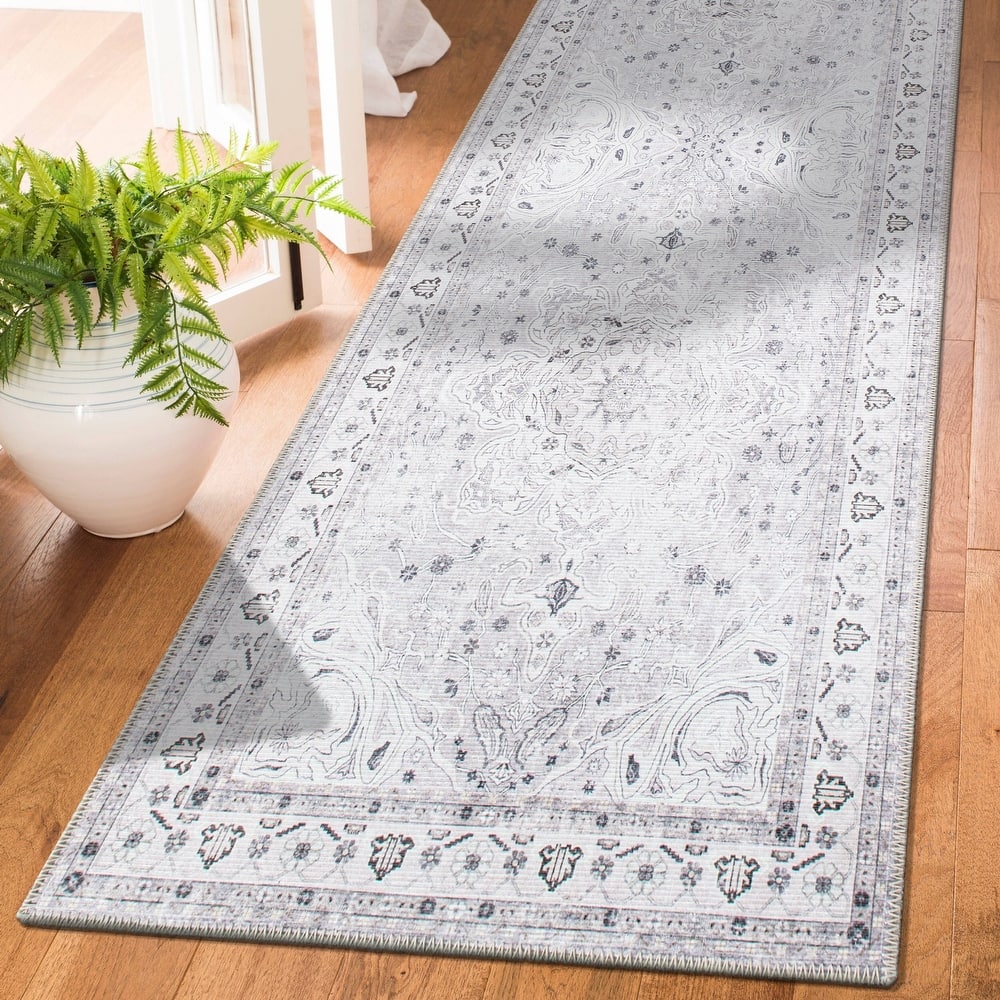 Transitional Medallion Machine Washable Area Rug