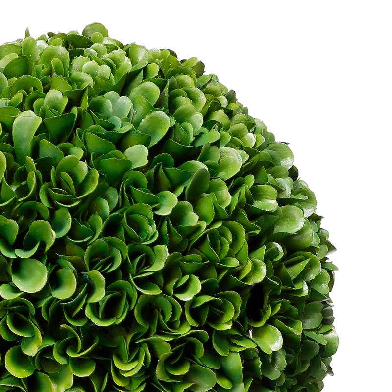 Faux Boxwood Plastic Topiary Ball for Decoration, Green