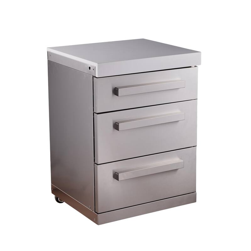 Mont Alpi MADRW-SS Extra Storage Soft-Closing 3-Drawer Slides Stainless Steel Right Cabinet Module for Deluxe & Original Series