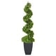 preview thumbnail 1 of 3, Puleo International 5 ft. Topiary Spiral Boxwood Artificial Tree