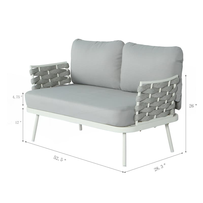 Steel Loveseat and Table