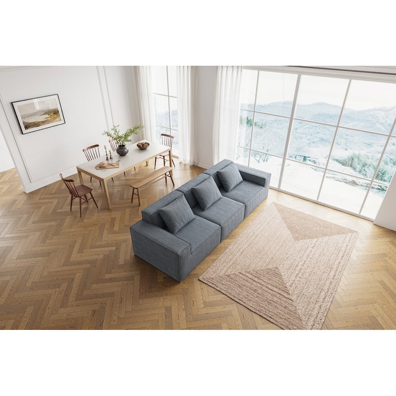 Versatile Modular Sofa with Transformable Design and Soft Fabric