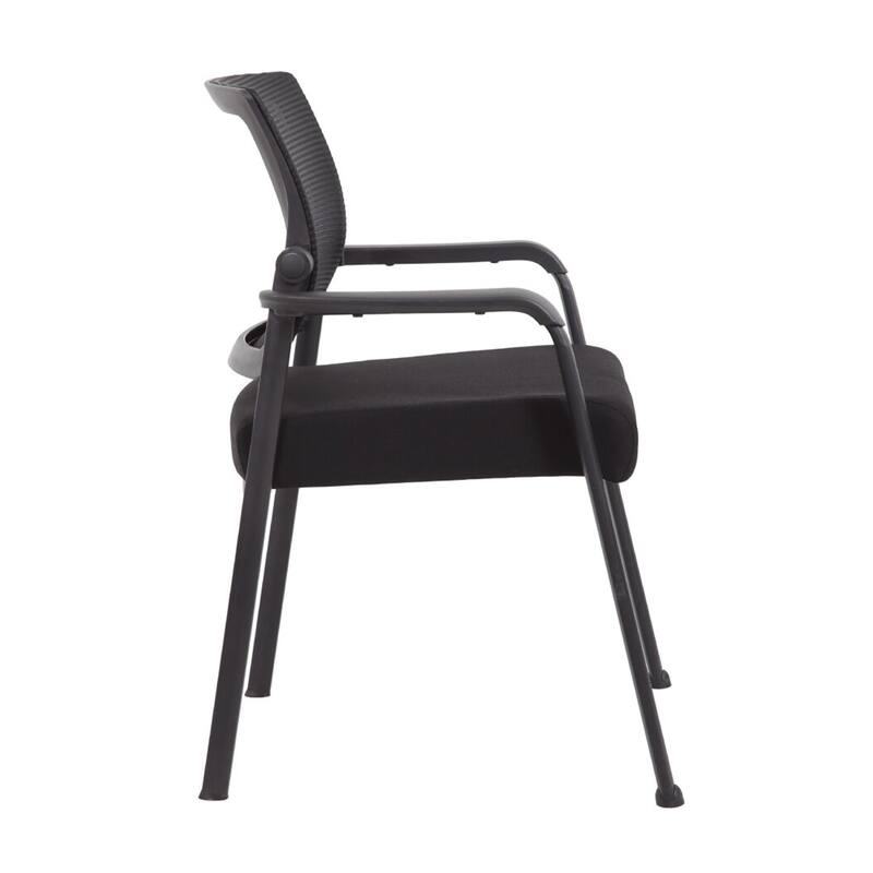 Akon Guest Armchair, Black Mesh, Steel Frame, Fixed Arm Design