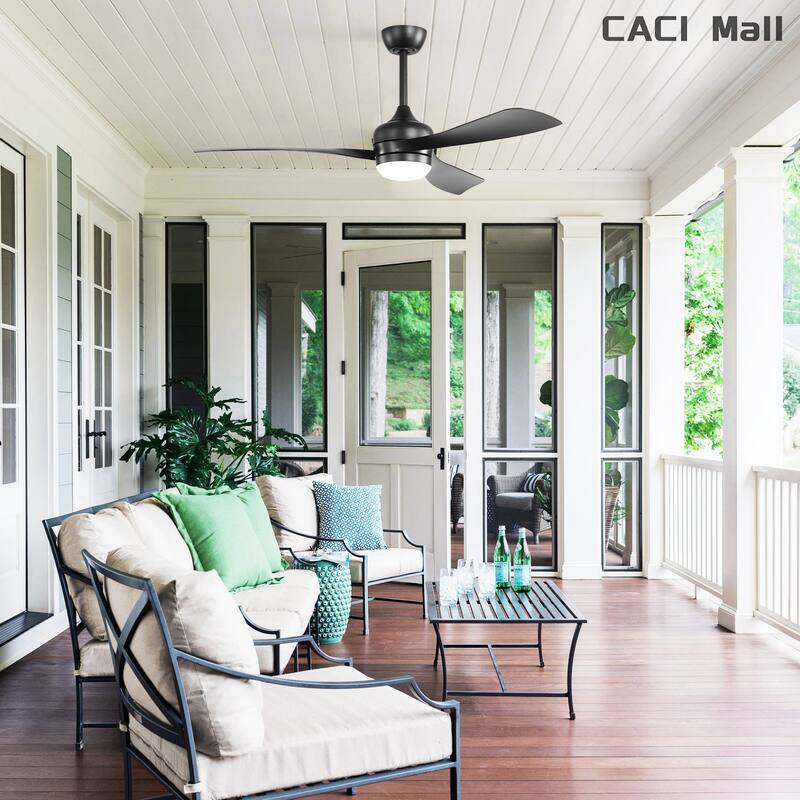 Sofucor 52 Inch Ceiling Fan With Light and Remote Brushed Nickel Low Profile Ceiling Fan 6 Wind Speed - 52in