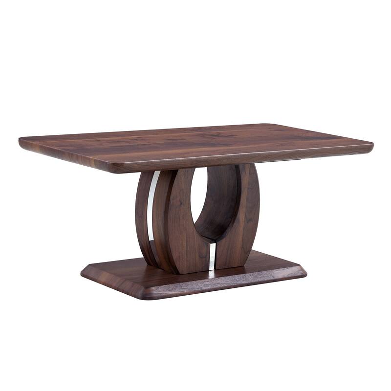 Modern Minimalist Walnut Dark Brown Texture Sticker-Patterned Mdf Rectangular Coffee Table