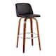 Option Black Faux Leather/Round Chrome Footrest