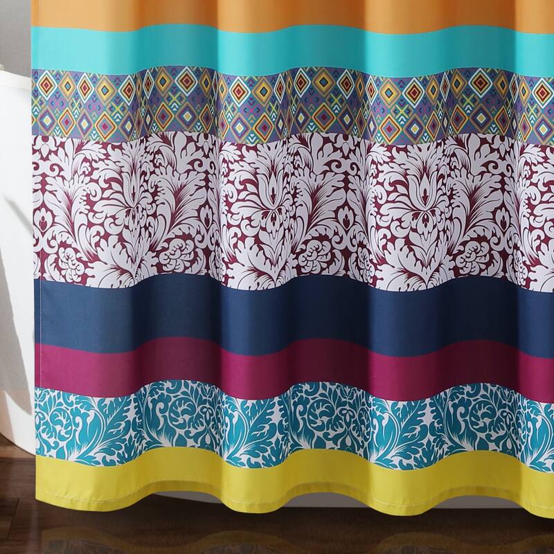 Lush Decor Boho Stripe Shower Curtain