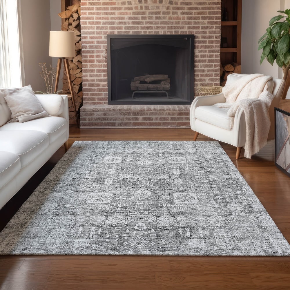 Machine Washable Indoor/ Outdoor Chantille Vintage Traditional Rug