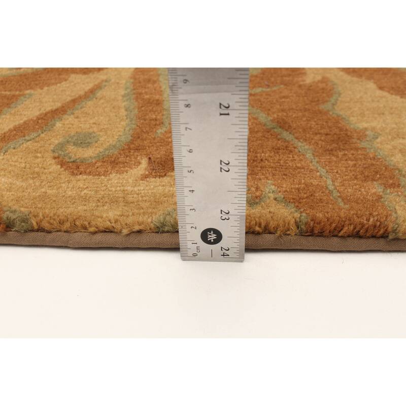 ECARPETGALLERY Hand-knotted Opulence Tan Wool Rug - 2'5 x 9'1