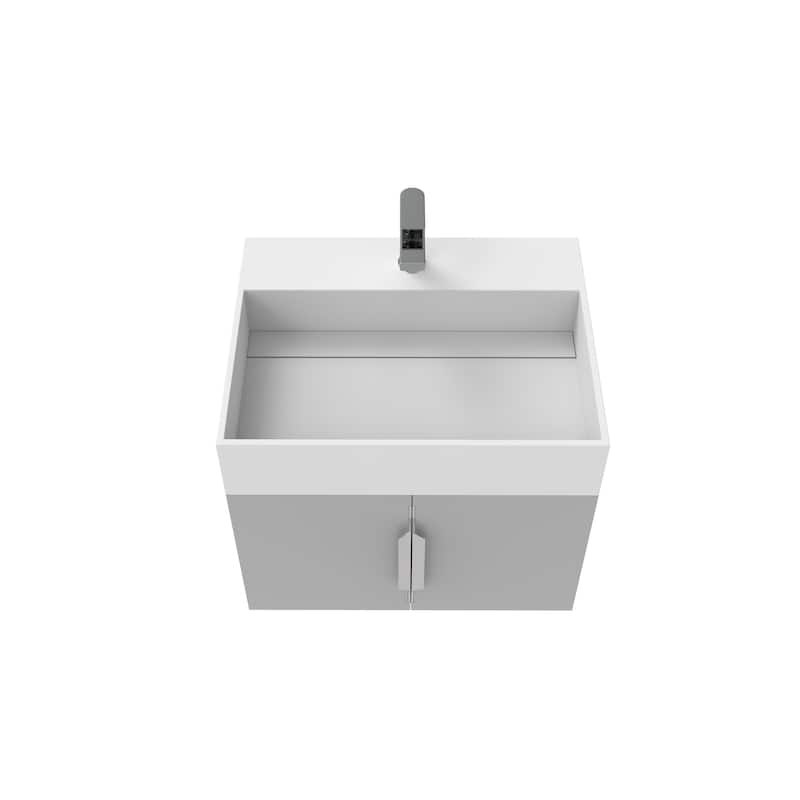 Amazon 24" Wall Mounted Bathroom Vanity Set w/ White Top