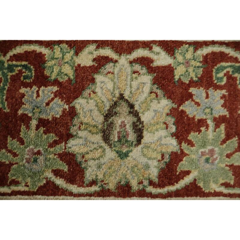 Hand Knotted Oriental 100% Wool Carpet Traditional All-Over Beige & Ivories Ziegler Area Rug - 9' 5'' X 6' 2''