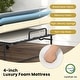 preview thumbnail 9 of 8, White Memory Foam Twin Folding Bed with Black Metal Frame and Wheels
