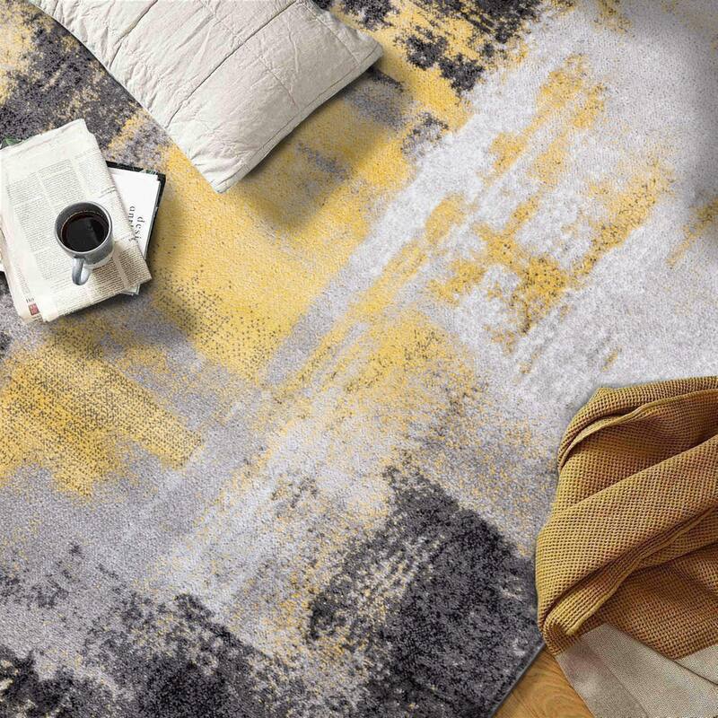 Modern Watercolor Abstract Design Area Rug