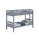 preview thumbnail 10 of 10, Grey Wood Twin Over Twin Bunk Bed with Staircase