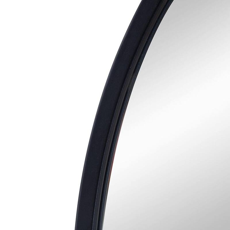 HomeRoots 36" Black Arch Metal Framed Accent Mirror - 24' X '36' X '1