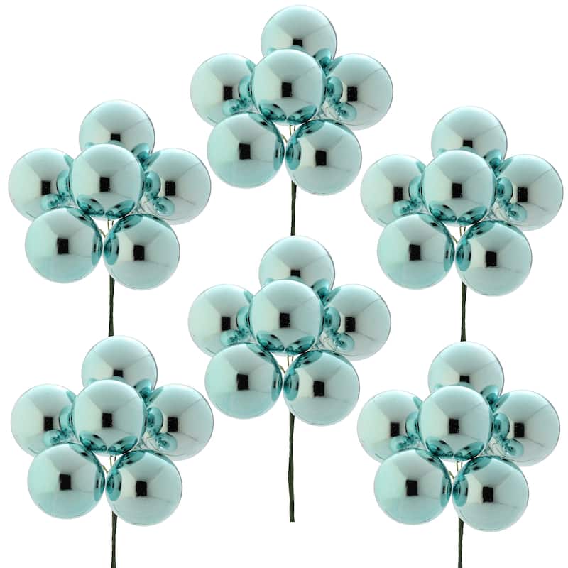 40mm Shatterproof Plastic Bunch of 6 Stemball Set of 6