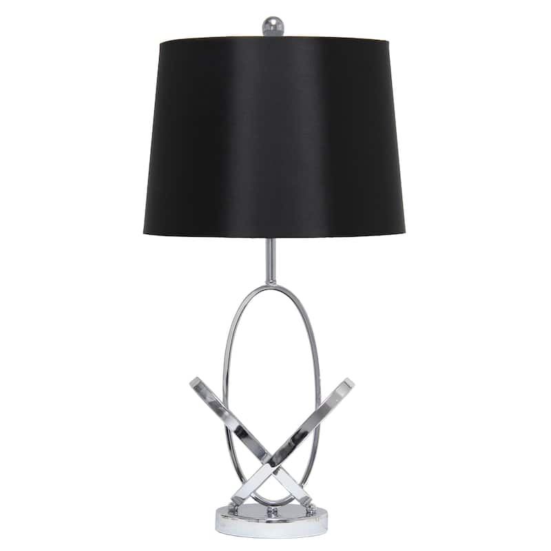 Lalia Home 27.25" Glossy State-of-the-Art Modern Entwined Table Lamp - 27.25 - Chrome/Black Shade
